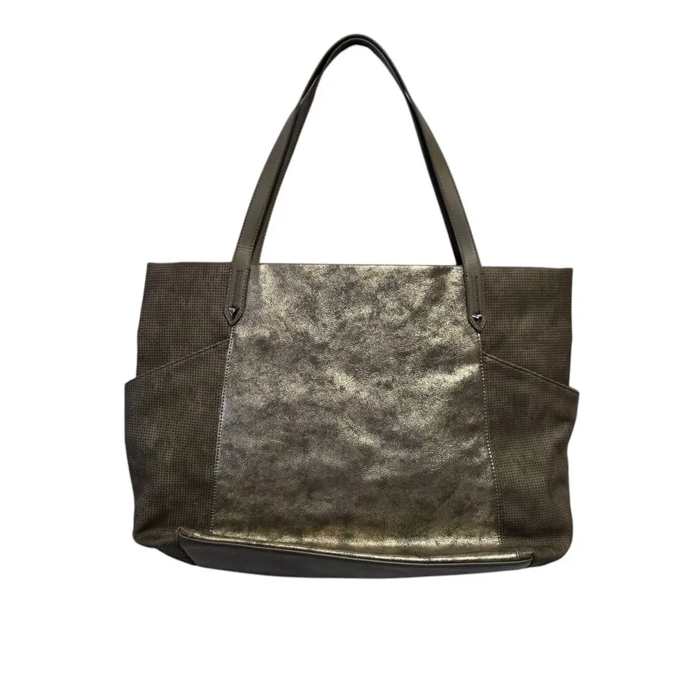 Stella & Dot Bleeker Gold Metallic Zip Top Tote Travel School Baby-bag‎ Market